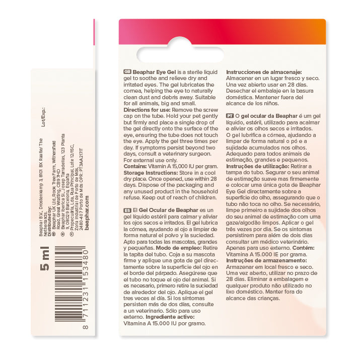 Beaphar Eye Gel Cats & Dogs 5ml back