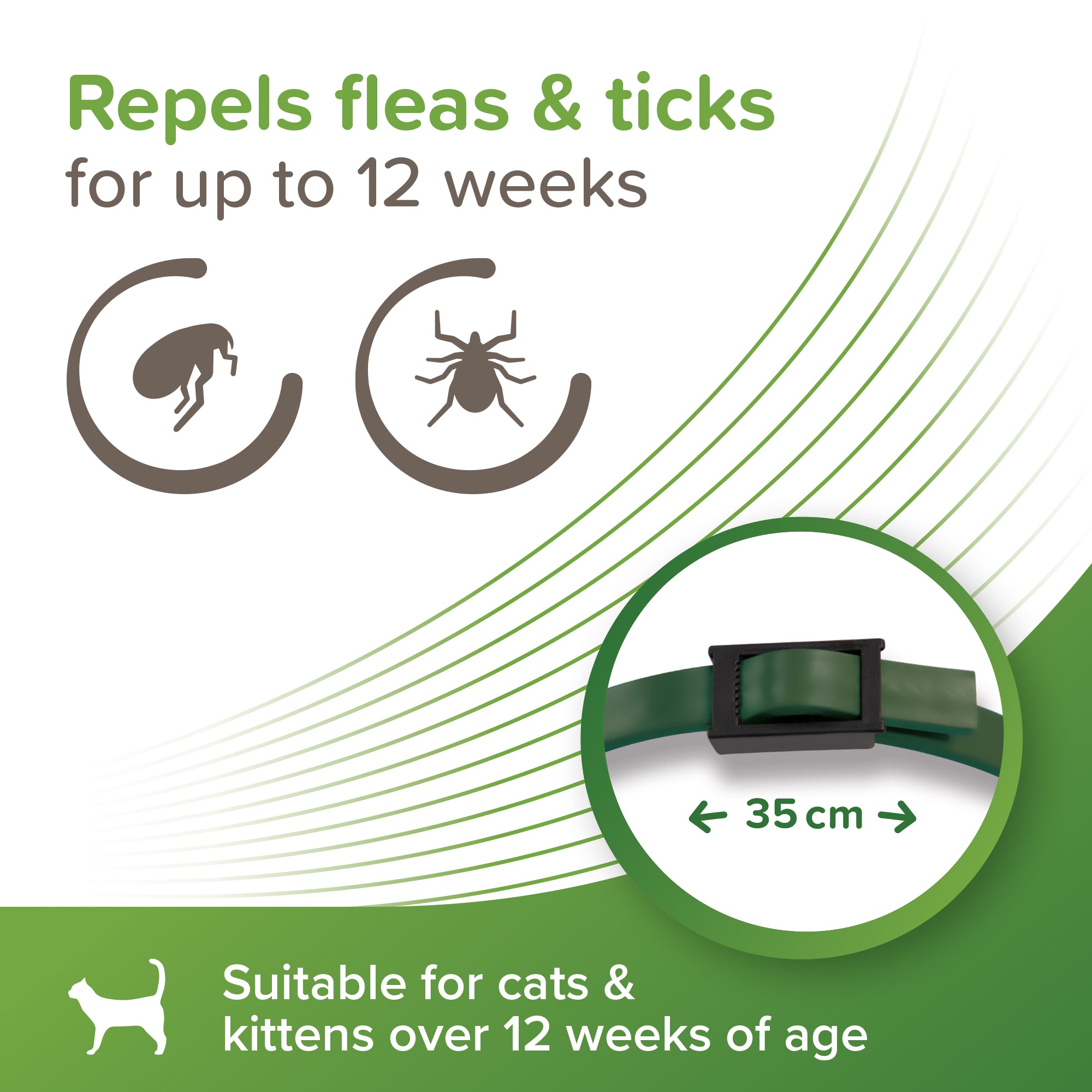 Beaphar VETOpure Flea & Tick Collar for Cats 35 cm features