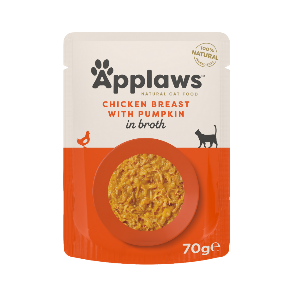 أبلاوز أظرف طعام رطبللقطط - صدور الدجاجمع اليقطين في المرق70غ