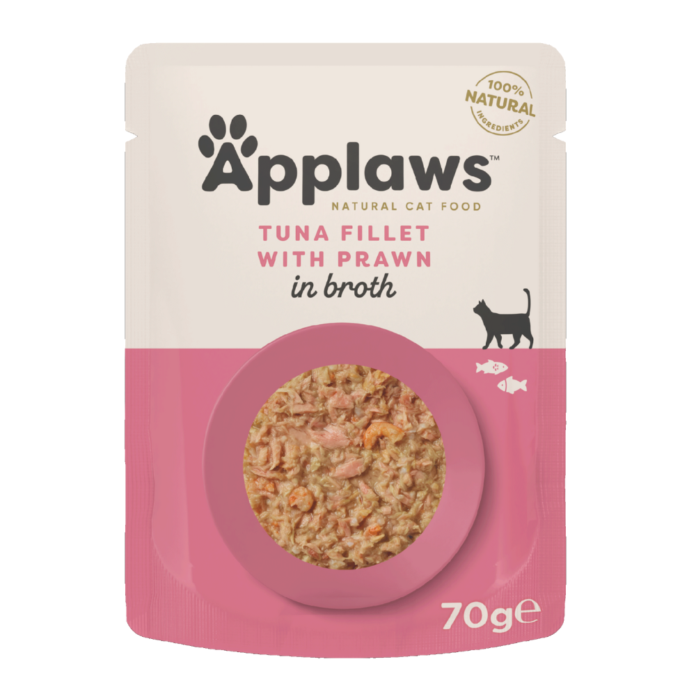 أبلاوز أظرف طعام رطبللقطط - تونا معالجمبري في المرق 70غ