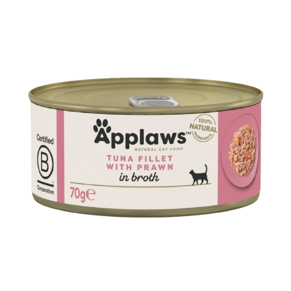 أبلاوز معلبات طعامرطب للقطط - شرائحالتونا مع الجمبري فيالمرق 70غ