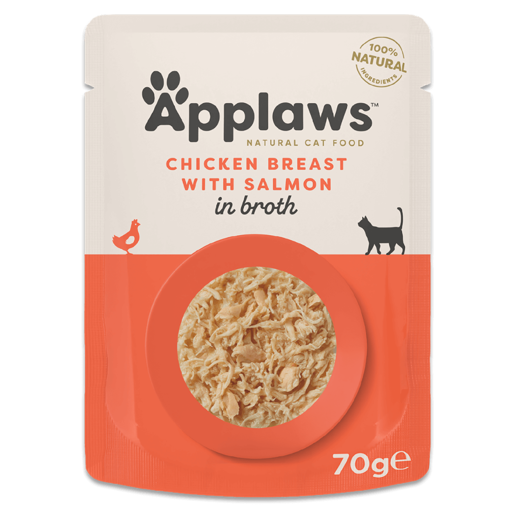 Applaws Cat Pouch Chicken with Salmon in Broth 70g