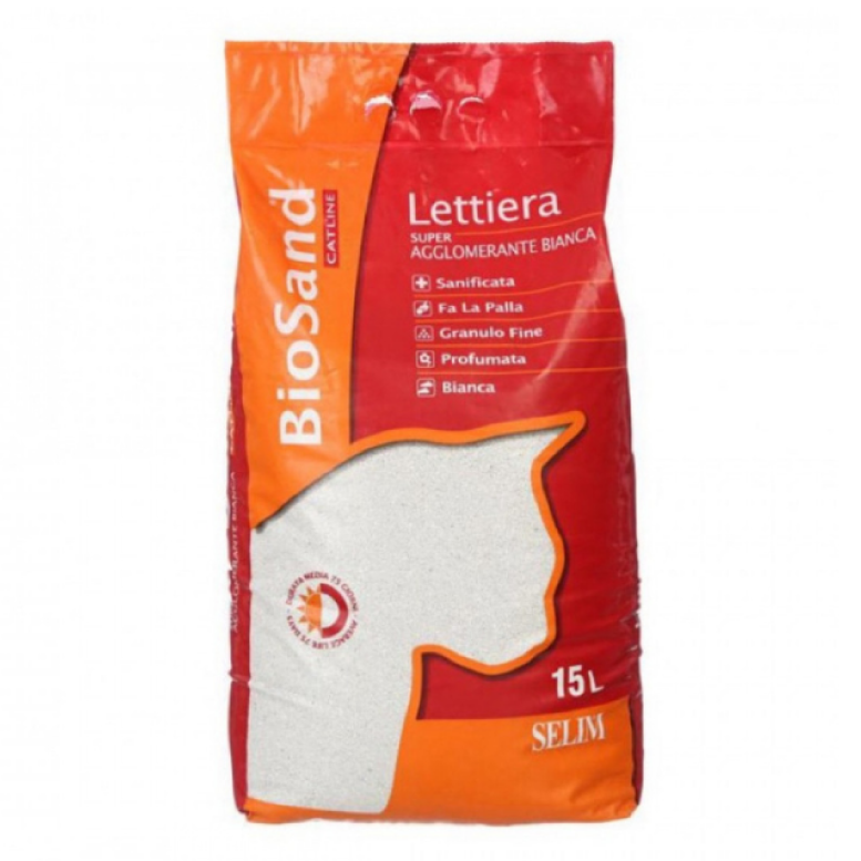 بايو ساند رمل مهدللقطط مطهر ومعطرتكتل ممتاز - أبيض