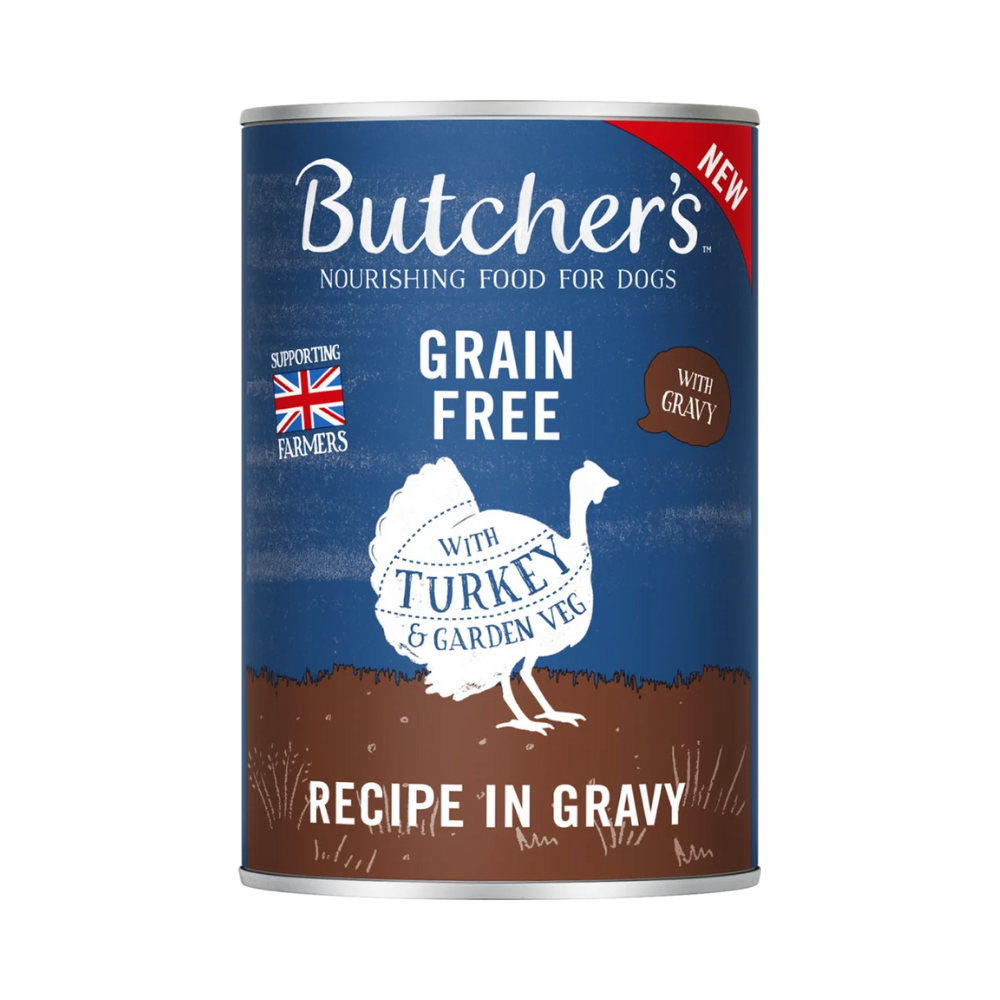 butchers original dog recipe with turkey in gravy 400g 398445