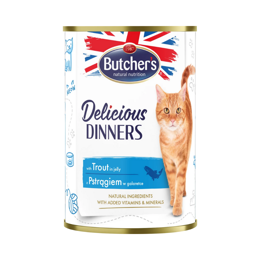 بوتشرز ديليشوس دينرقطع سالمون تروت فيالجيلي 400غ