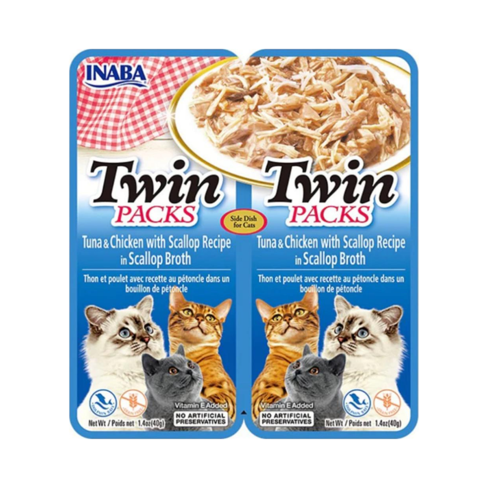 inaba cat twin packs tuna chicken with scallop in scallop broth 2x40g