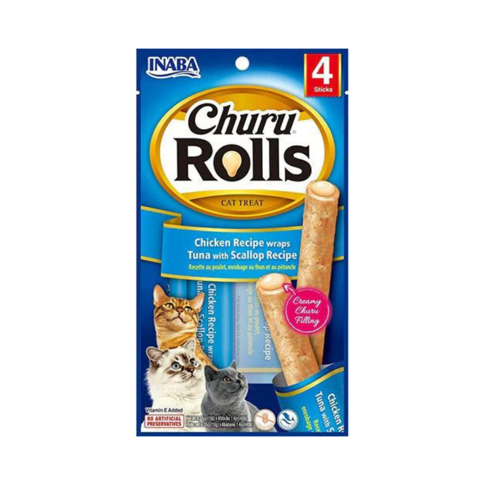 INABA Churu Chicken Rolls Tuna 4x10g
