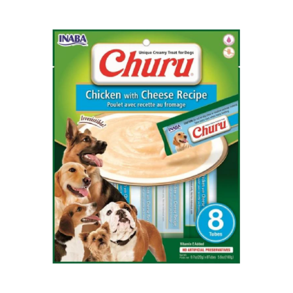 INABA Churu Dog Chicken with Cheese 8x20g