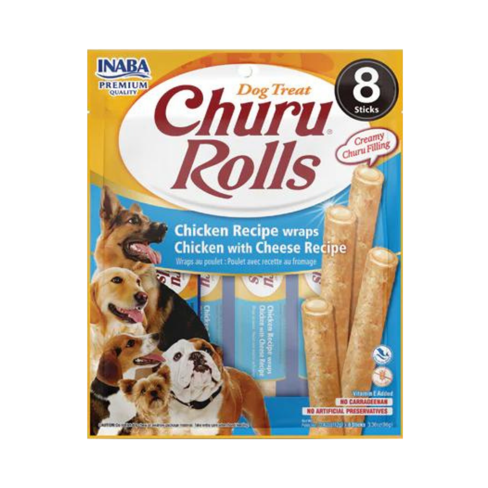 INABA Churu Rolls Chicken with Cheese 8x12g