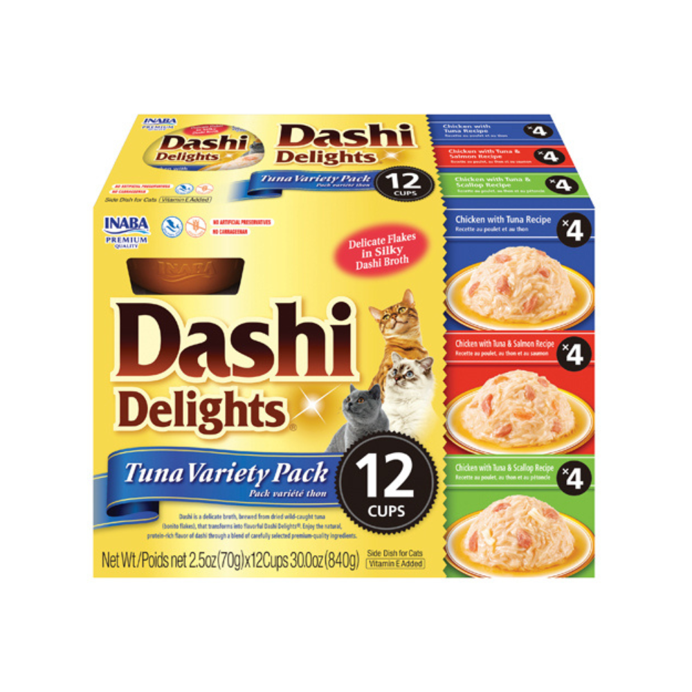 INABA Dashi DeligHealthy Treats Tuna Vareity Pack Cups 4+4+4 x 70g