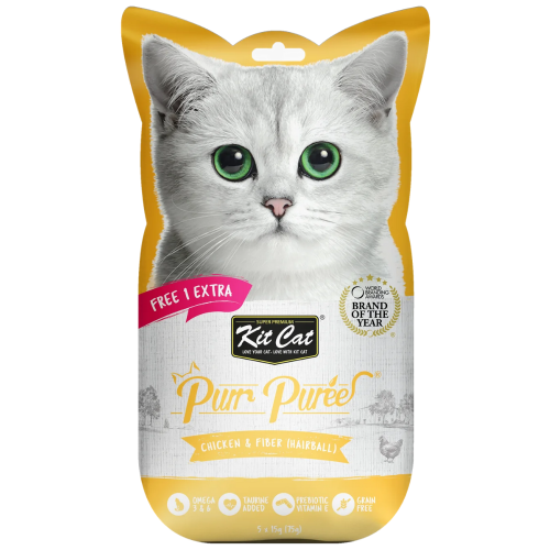 Kit Cat Puree Chicken & Fiber Treat (Hairball)