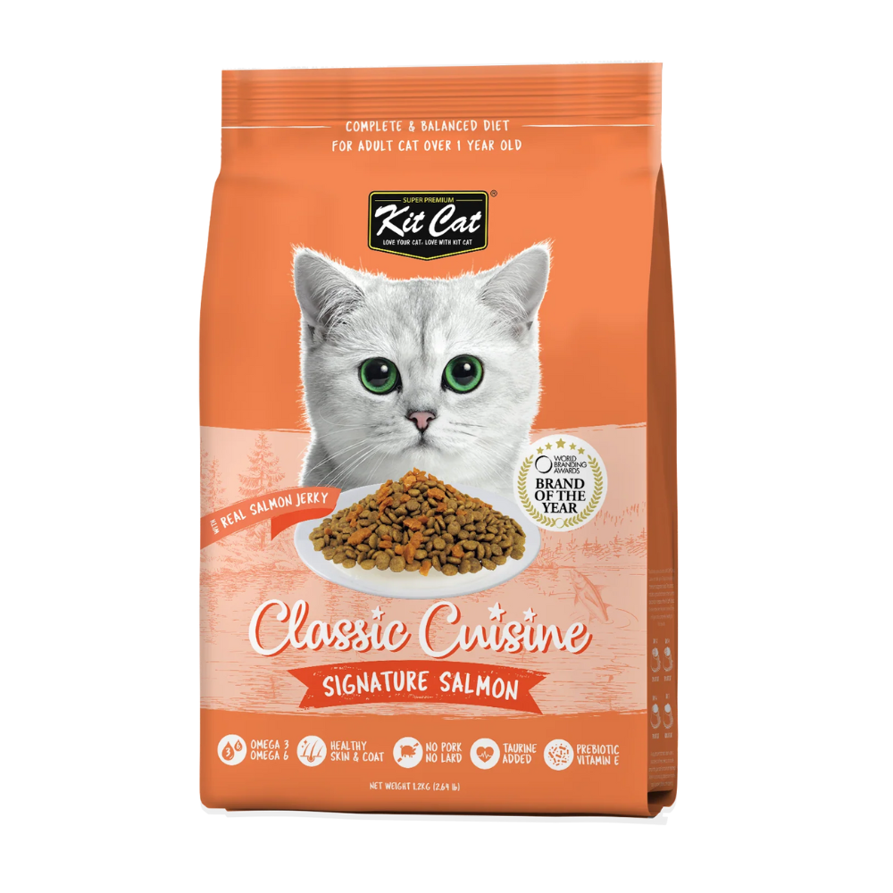 kit cat signature salmon beautiful hair dry cat food