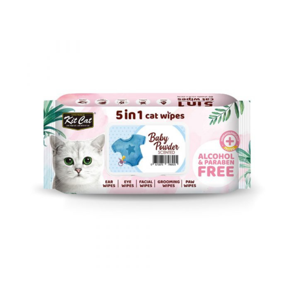 كت كات مناديل معطرة5 في 1 برائحة بودرةالاطفال 80 منديل