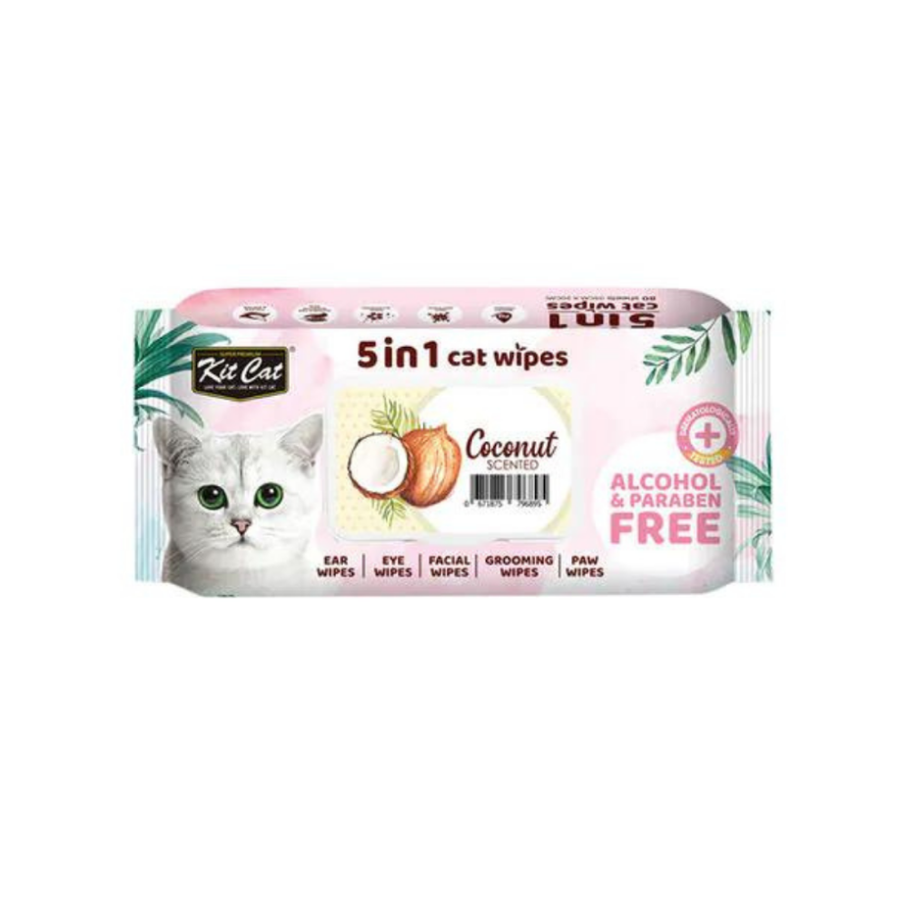 كت كات مناديل معطرة5 في 1 برائحة جوزالهند 80 منديل