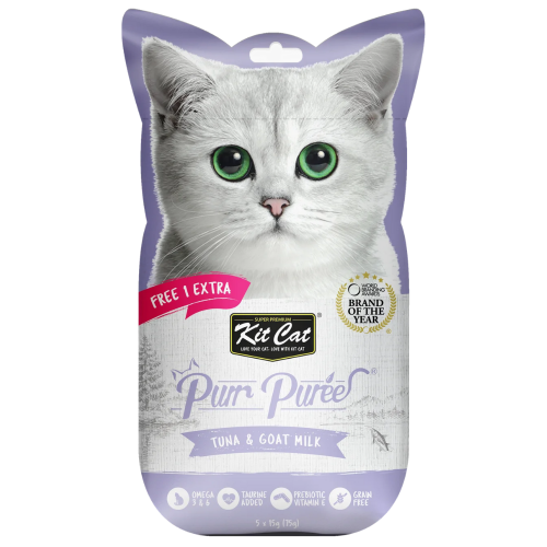 Kit Cat Puree Tuna & Goat Milk (5x15g)