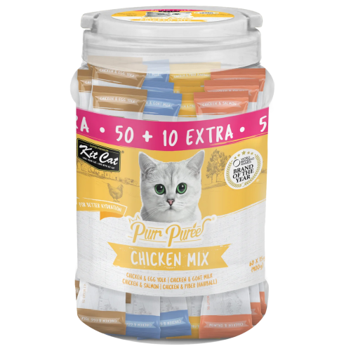 Kit Cat Puree Value Chicken Mix Treat 60x15g