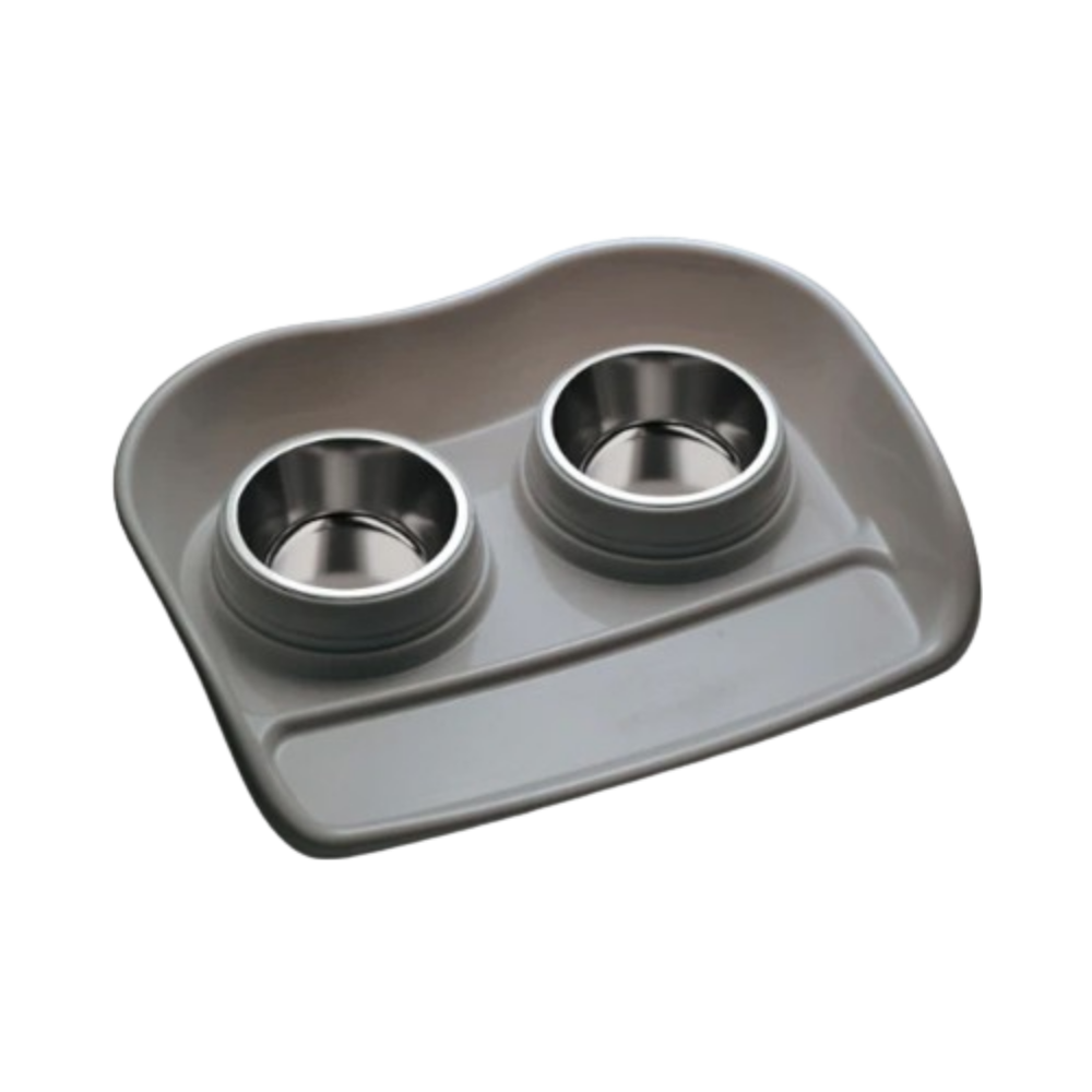 MPS Potty Double Metal Bowl Small 0.4 L Dark Grey