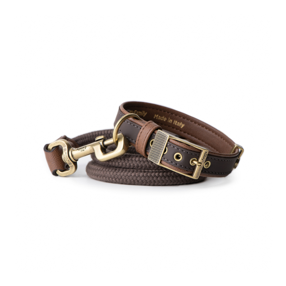 ماي فاميلي بلباو طوق جلد بني
