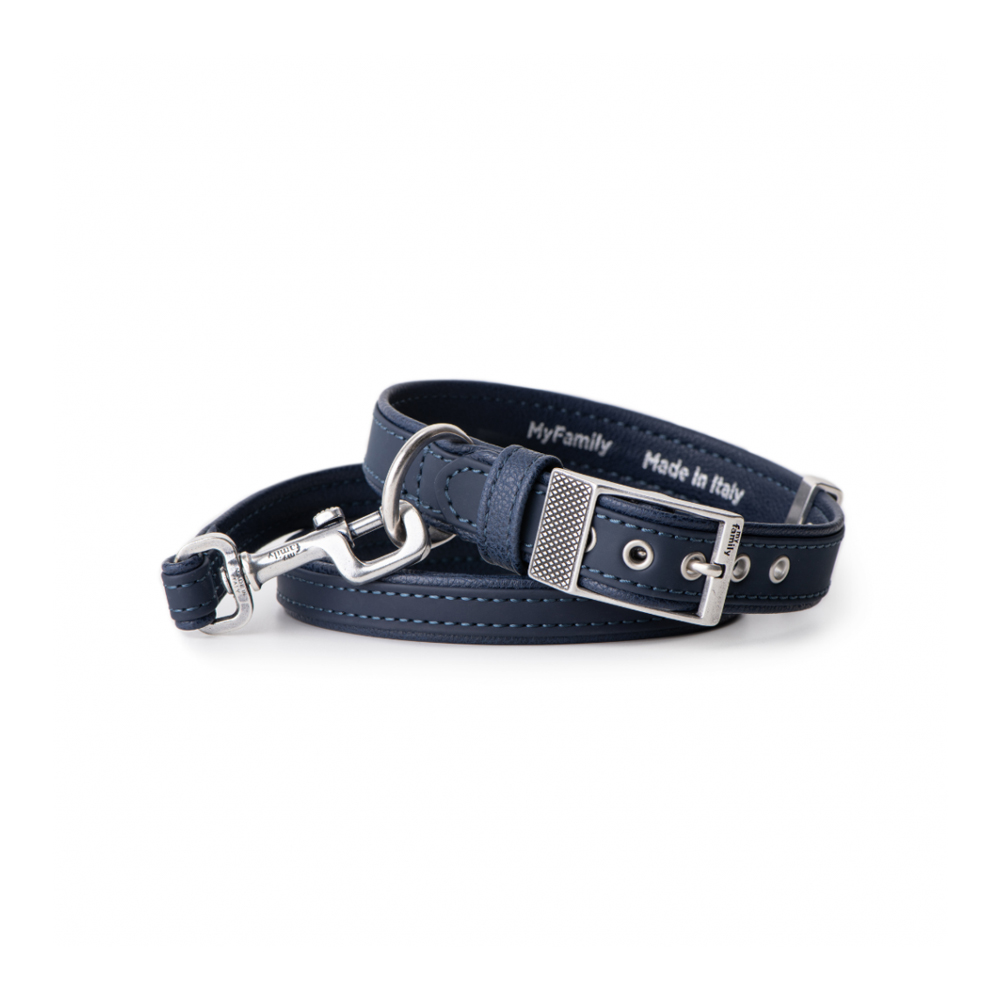 mf bilbao collar leather dark blue