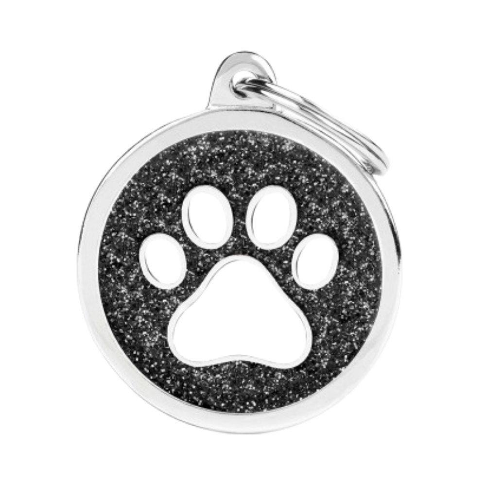 ماي فاميلي قلادة دائرةلامعة سوداء كبيرةمخلب أبيض