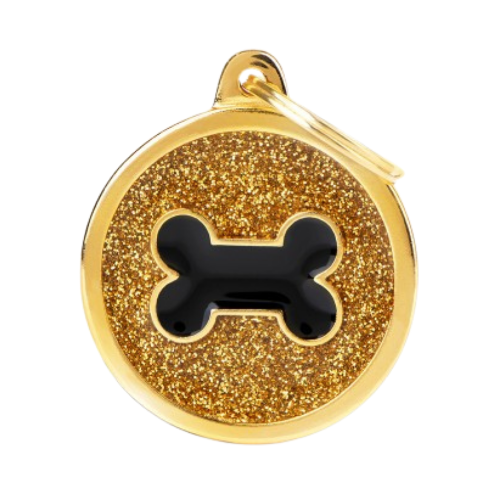 ماي فاميلي قلادة عظمكبير على شكل دائرياسود لماع