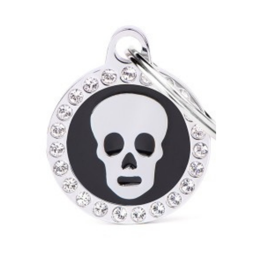 ماي فاميلي قلادةالجمجمة السوداءالSmallة لماع