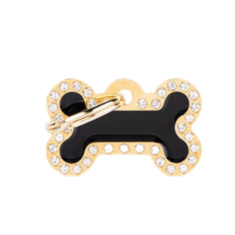 ماي فاميلي قلادة عظمأسود لامع MA اطارذهبي