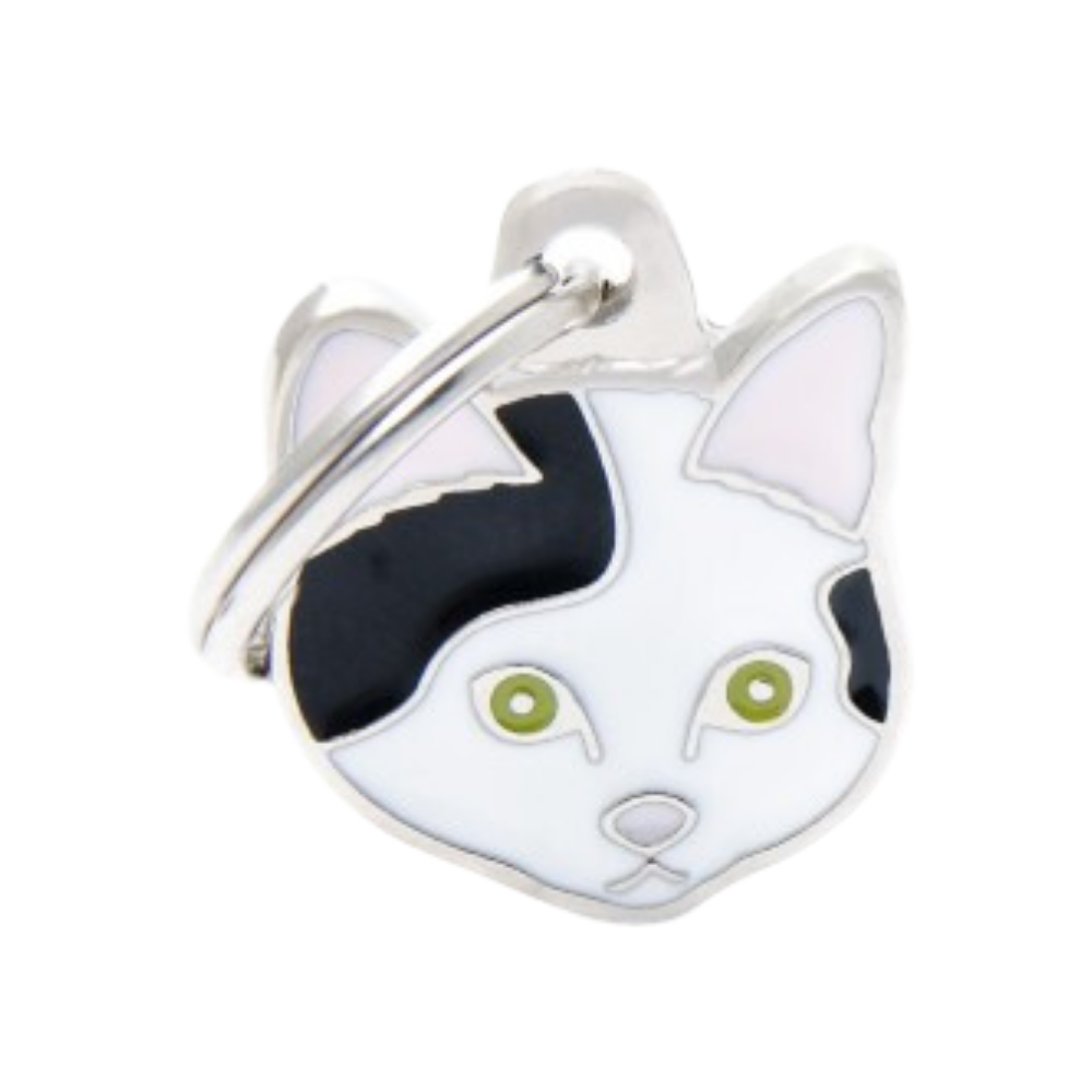 ماي فاميلي قلادة شعرأبيض وأسود قصيرأوروبي