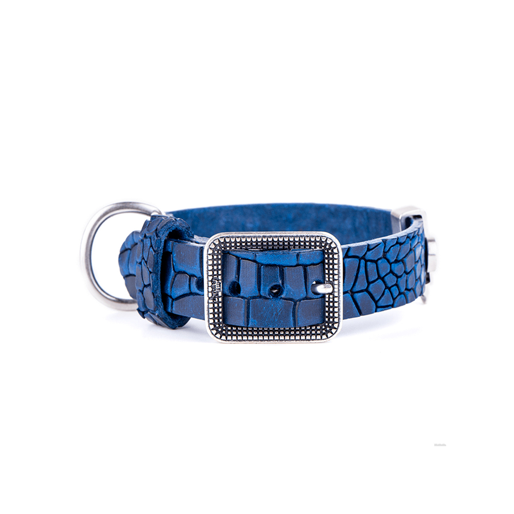 My Family TUCSON Collar LEATHER Blue 64x4cm