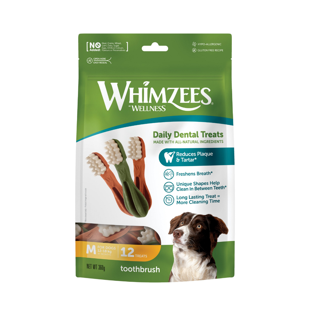 ويلنس ويمزيس مكافآت فرشاة اسنان لعناية الأسنان 12 قطعة للكلاب متوسطة الحجم 420غ