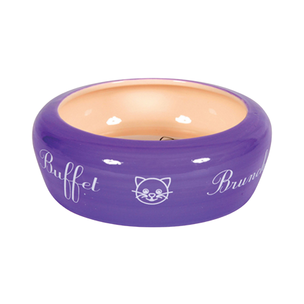 Zolux Cat Ceramic Bar Ecuelle Anti-Rejet Purple - 300ML