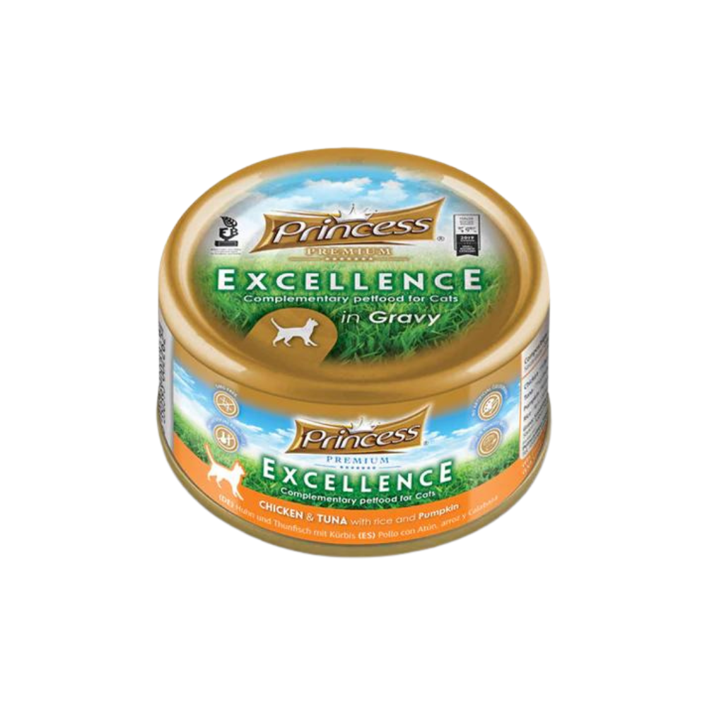 برنسيس بريميومإكسلانس معلباتبالدجاج والتونة مع الأرزوالقرع 70 جرام