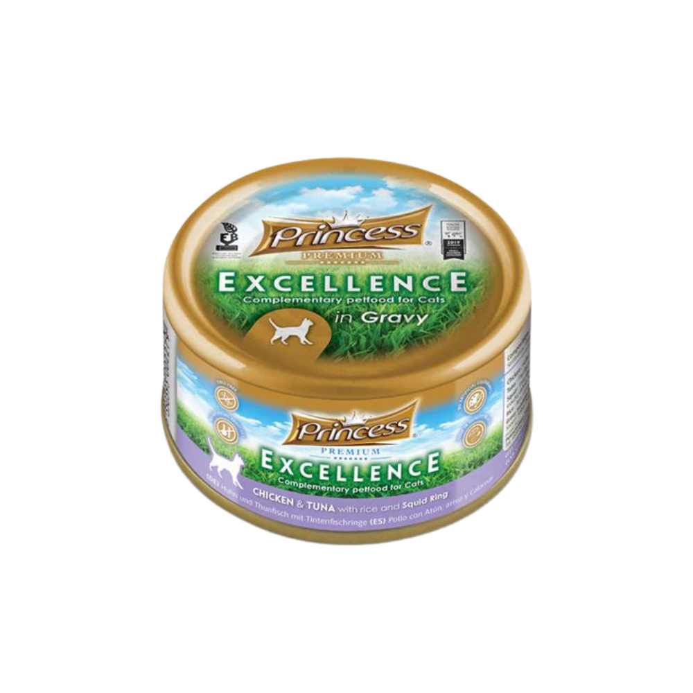 برنسيس بريميومإكسلانس معلباتبالدجاج والتونة مع الأرزوحلقات الحبار 70 جرام