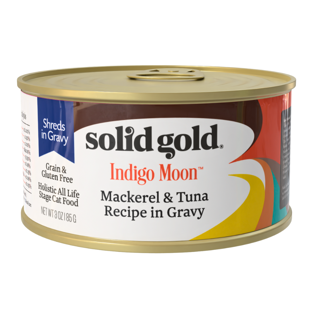solid gold indigo moon cat wet food mackerel tuna in gravy 85g