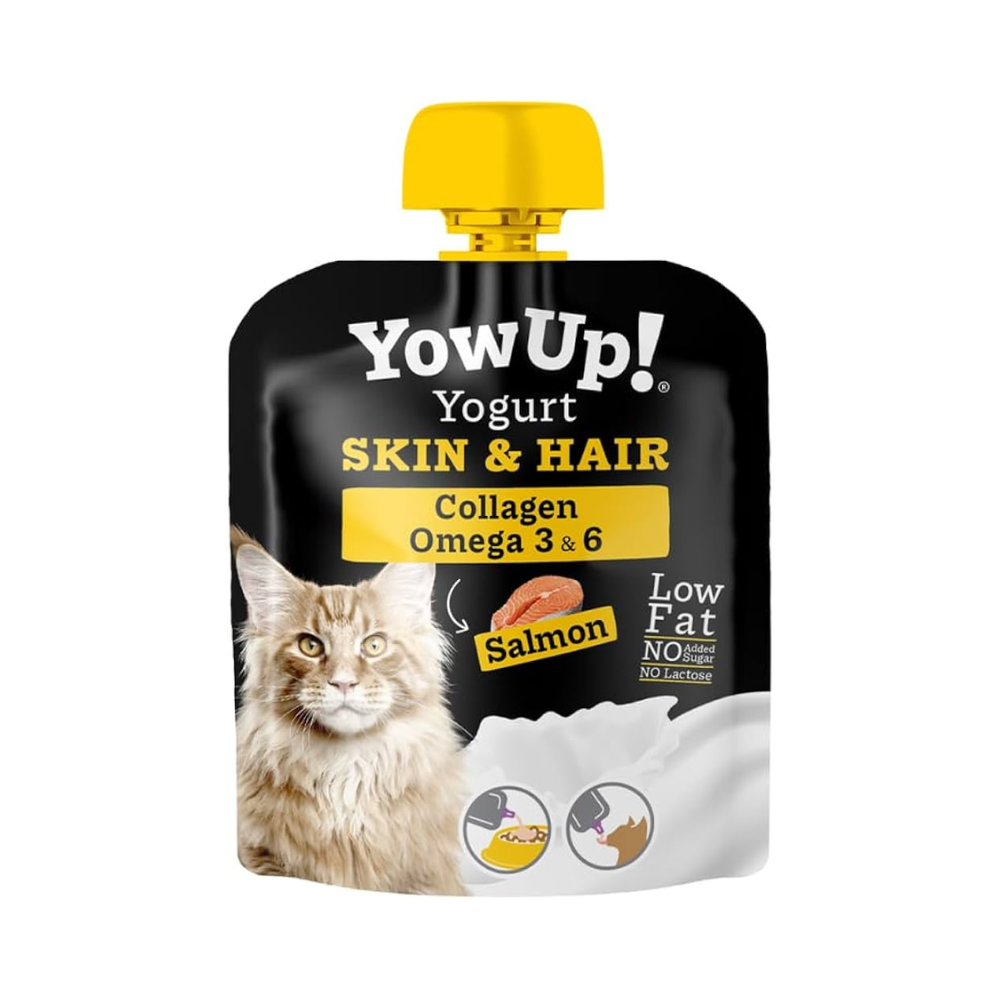 yowup yogurt pouch rich in omega 3 6 in salmon for cats 85g