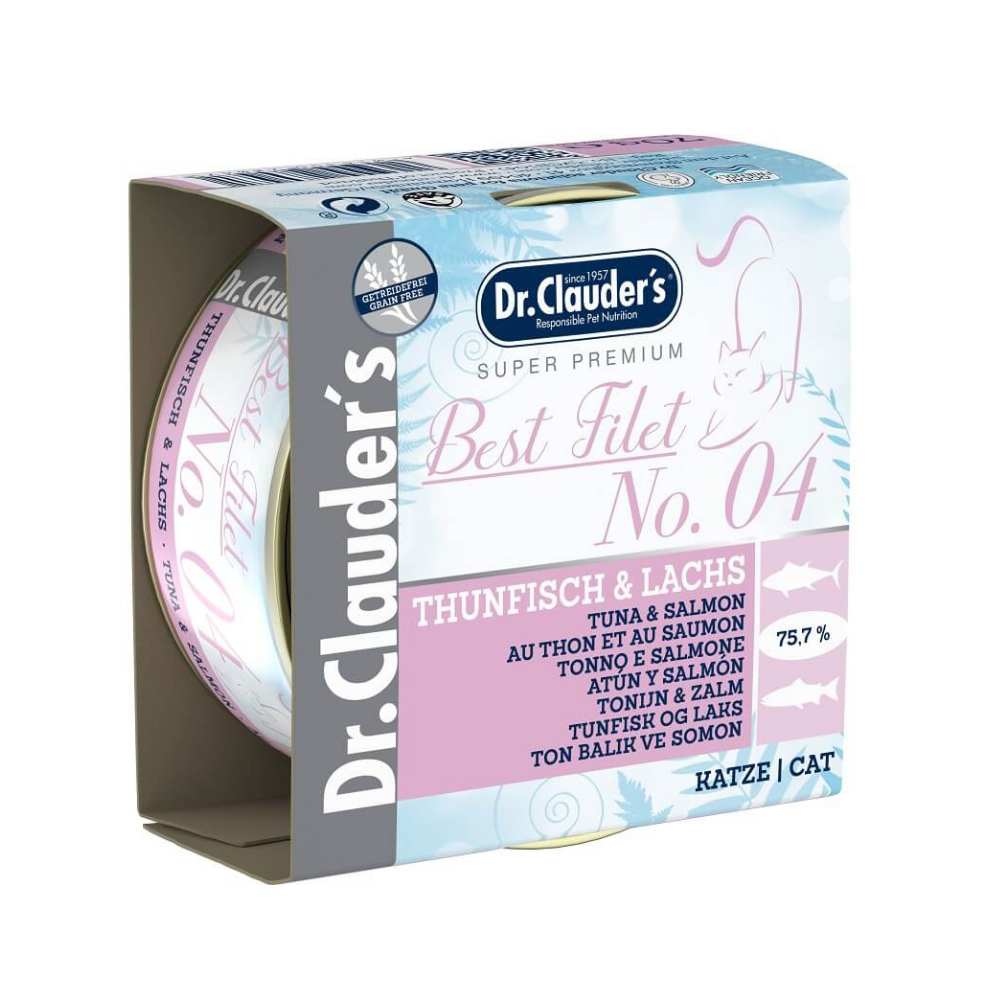 د.كلاودرز معلبات بستفيليه رقم 4 تونة وسالمونللقطط 70غ