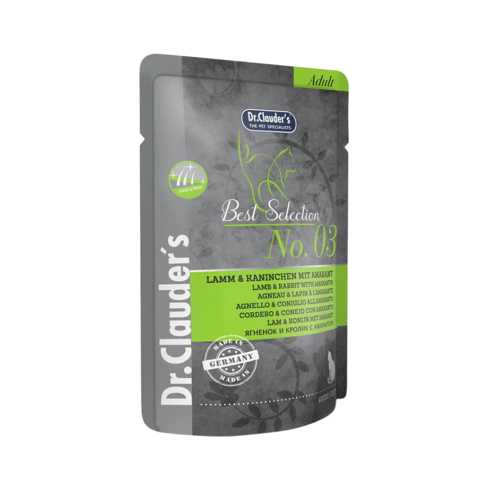 Dr.Clauders Best Selection No 3 Pouch Lamb & Rabbit with Amaranth for Cats 85g