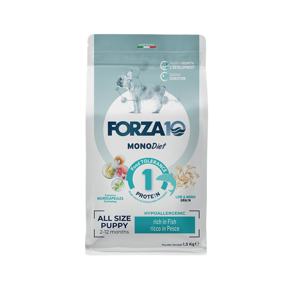 Forza10 Dog Dry Monodiet Food All Size Puppy Fish 1.5Kg