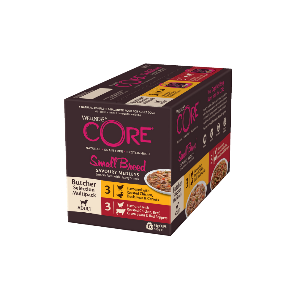 Wellness Core Multipack 3x Chicken & Duck 3x Chicken & Beef for S Breed Dogs 6x85g