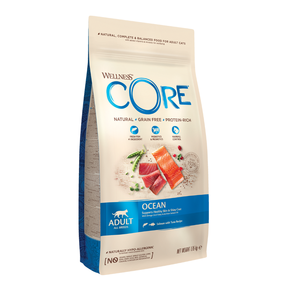 wellness core ocean dry food salmon with tuna for cats