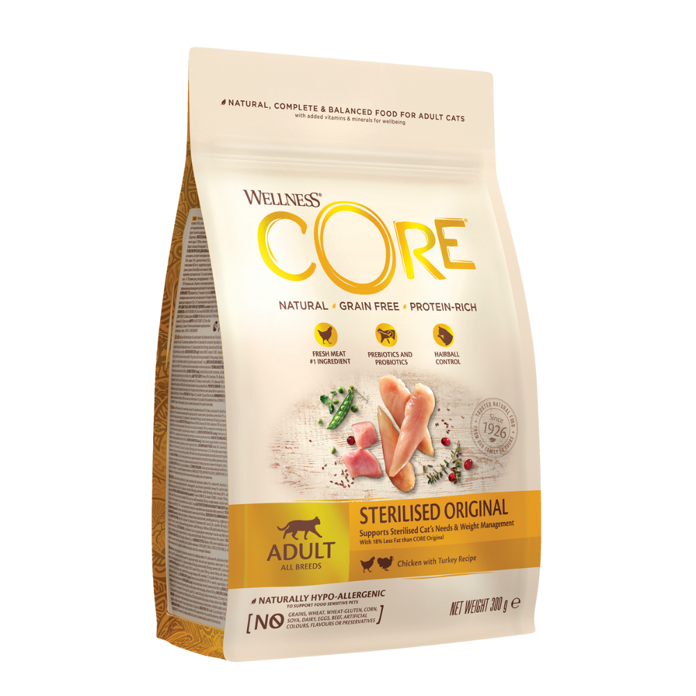 Wellness Core Original Dry Food Chicken with Turkey for Sterilised Cats 300g