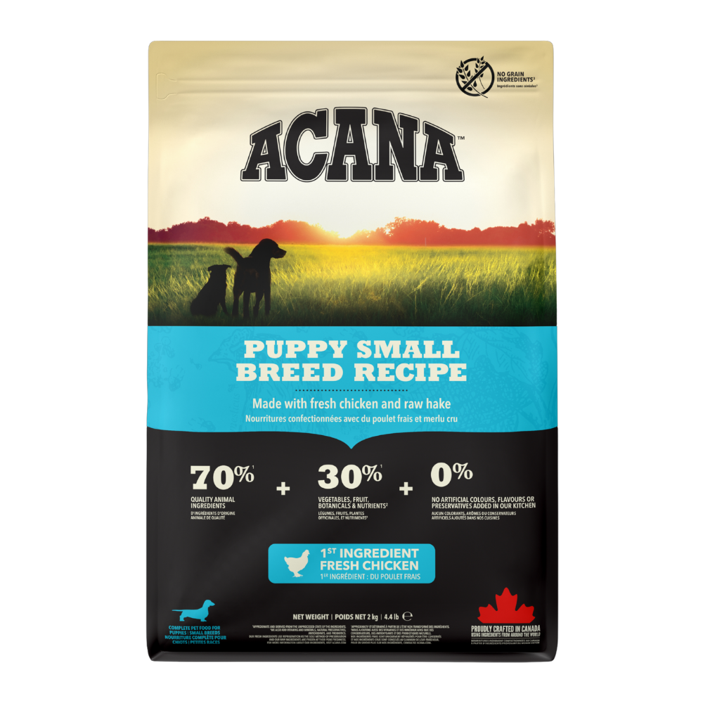 أكانا طعام جاف بالدجاج للجراء ذات الفصائل الSmallة