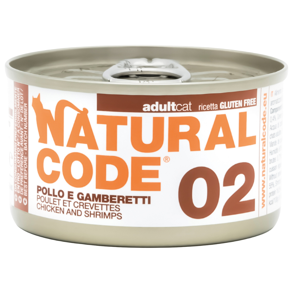 Natural Code 02 Cans Chicken & Shrimp for Cats 85g