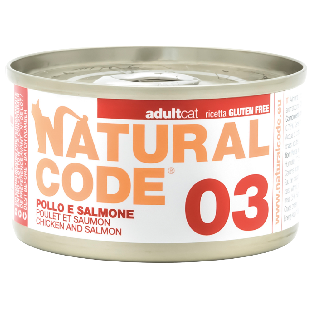 Natural Code 03 Cans Chicken & Salmon for Cats 85g