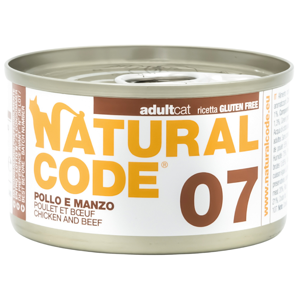 Natural Code 07 Cans Chicken & Beef for Cats 85g