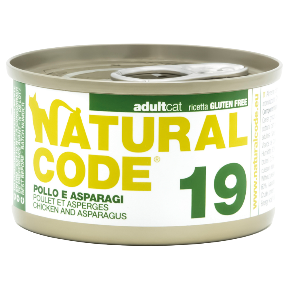 Natural Code 19 Cans Chicken & Asparagus for Cats 85g