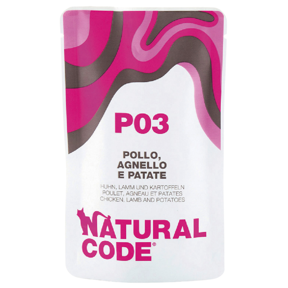 Natural Code P03 Pouch Chicken, Lamb & Potatoes for Cats 70g