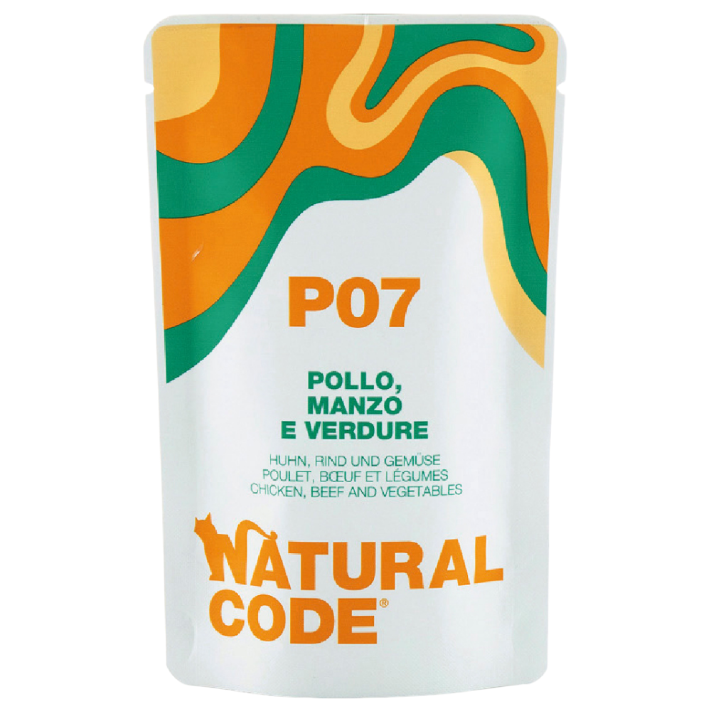 Natural Code P07 Pouch Chicken, Beef & Vegetables for Cats 70g