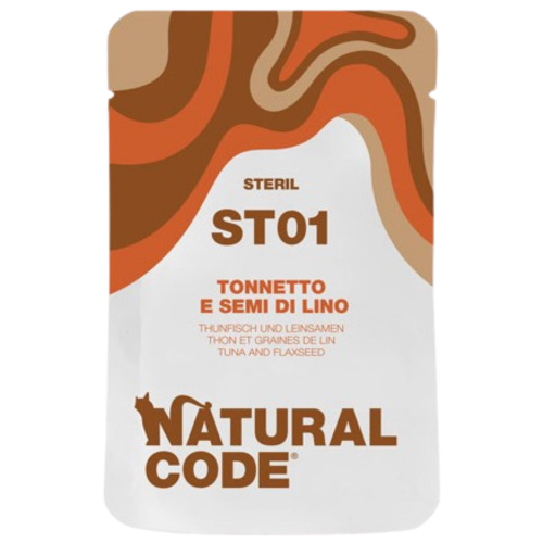 Natural Code ST01 Pouch Tuna & Flaxseed for Cats 70g