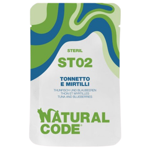 Natural Code ST02 Pouch Tuna & Blueberries for Cats 70g